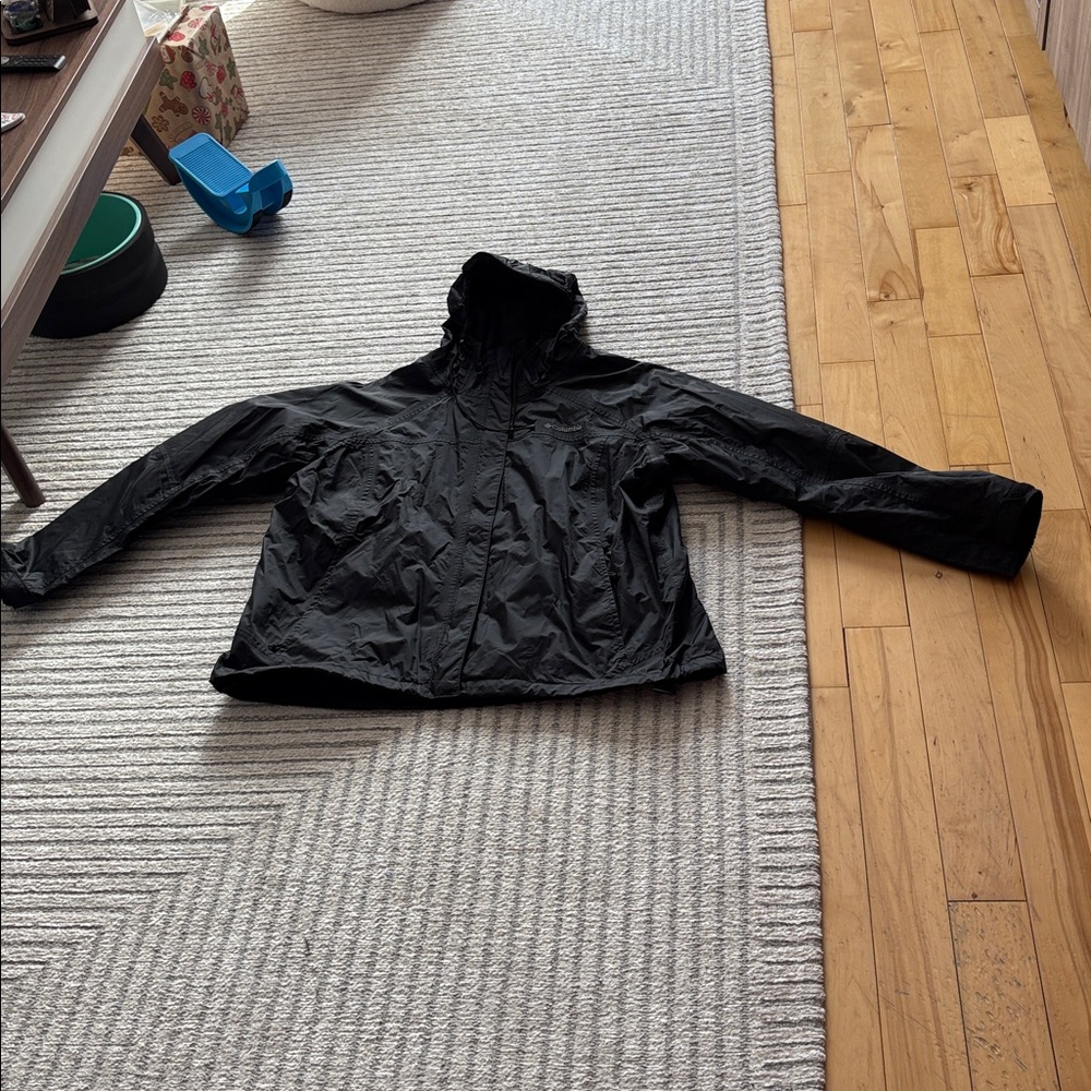 Black rain jacket